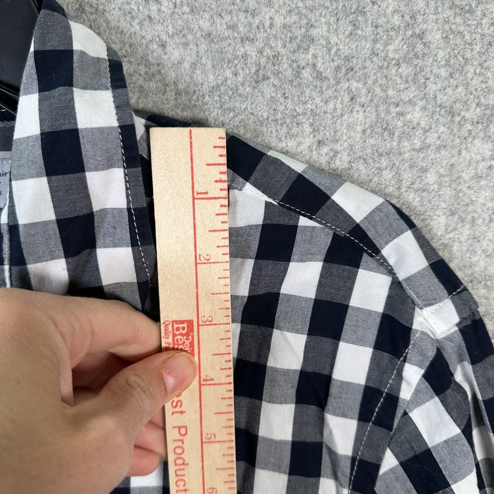 Old Navy Boys Medium Everyday Shirt Checkered Long Sleeve Black White Button - Picture 10 of 10